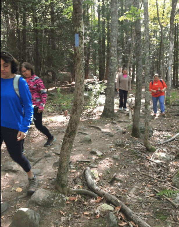 Delta Omega Delta walk in the woods meet up.