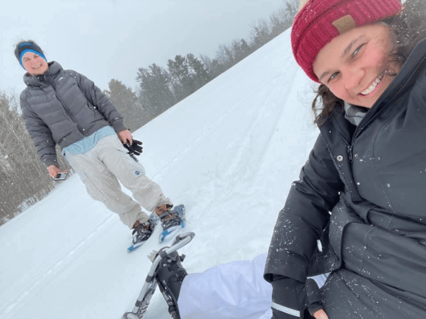 Delta Omega Delta snowshoeing meet up.