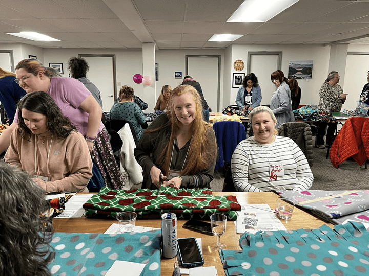 Making blankets for Project Linus.